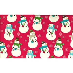 Hallmark Wrapping Paper Christmas Snowman on Red 90 sq ft Jumbo Roll Holiday Gif